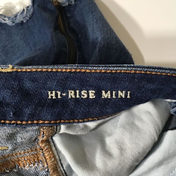 AMERICAN EAGLE NEXT LEVEL STRETCH HIGH RISE DENIM MINI SKIRT WITH SIDE ZIPPERS 2 - Picture 6 of 9